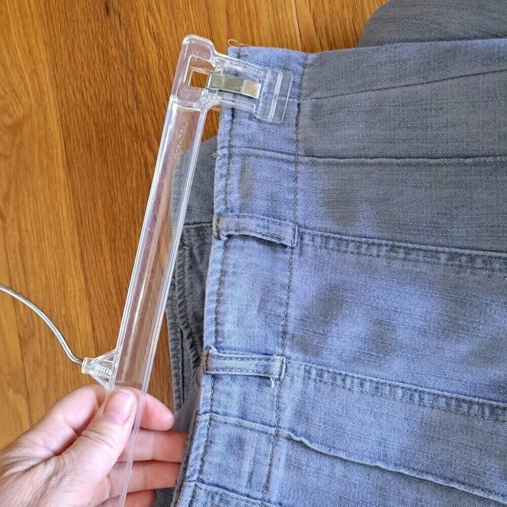 Vintage Y2K Denim Pleated Skirt Side Zip Light Wash Broomstick Size 32" Waist - Picture 5 of 8
